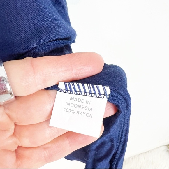 LISA Z BLUE 3/4 SLEEVE SCOOP NECK TUNIC SHIRT WOMENS XS - Picture 3 of 4